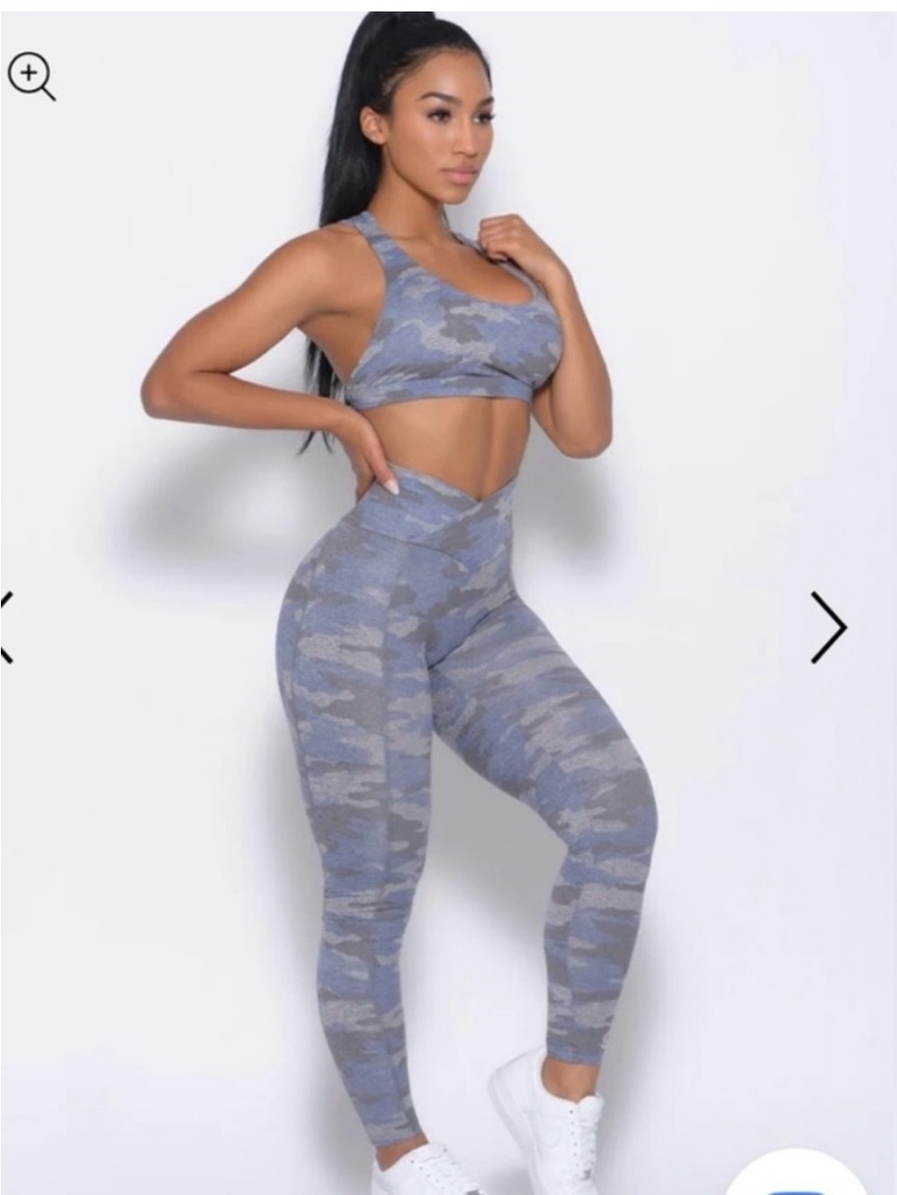 Bombshell Sportswear Blue Gray Camo Sports Bra